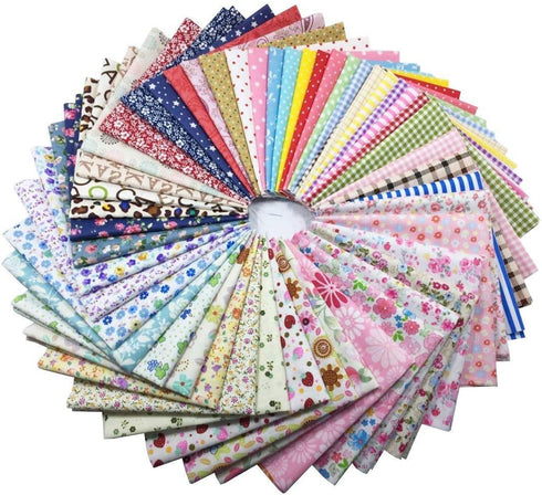 Phantomon 50pcs Cotton Fabric Craft Square Precut Patchwork Sheets for Quilting, Sewing, Scrapbooking, Flower Patterns (12Inch x 12Inch)...