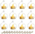 NUPTIO Hanging Glass Globe with Candles: Set of 12 Tealight Candle Holders with LED Tea Lights - 2.36 inch Bulk Clear Votive Candleholders for Par...