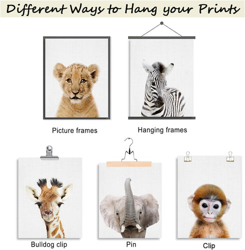 EPHANY Baby Animal Posters and Prints Baby Nursery Decor Pictures Set of 6 (Unframed) Cute Animal Photography Wall Prints for Baby Boys & Girls Ro...