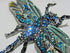 Large Rhinestone Dragonfly Convertible Brooch or Pendant Blue Enamel Insect pin...