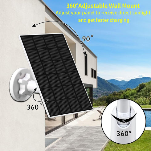 Solar Panel Compatible with Wyze Cam Outdoor,5V 3.5W USB Port Solar Panel Charger Compatible with Rechargeable Battery Powered Cam, Waterproof Sol...