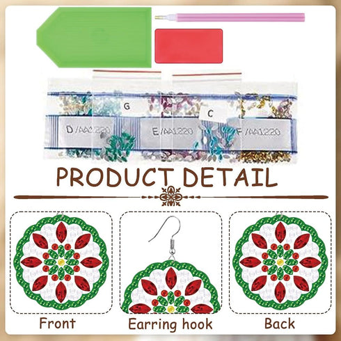 BEUNITONE 12 Pairs Flower Diamond Painting Earrings Love Heart DIY Earring Making Kit Star Diamond Art Earrings Jewelry Making Kit for Adults Wome...