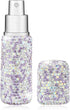 Bling Bling Shiny Rhinestone Portable Mini Perfume Essential Oil Spray Suitable for Liquid Refillable and Reusable Bottle Container (Purple)...