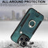 JanCalm iPhone 13 Pro Leather Flip Case, Card Holder, RFID-Blocking, Magnetic, Ring Holder (Green)...