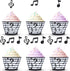 48 Pieces Music Note Cupcake Toppers and Wrappers Musical Symbol Lace Cupcake Liners Paper Baking Cup and Food Picks Toothpicks for Birthday Cake ...