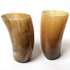 Mythrojan Original Viking Drinking Horn Mug 100% Authentic Beer Glass Set of 2, Natural Ox Horn Tumbler Norse Medieval Tankard Glass Cool Unqiue T...