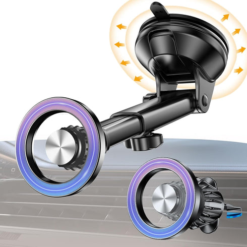 for iPhone MagSafe Car Mount? Windshield + Vent + Dash ?Window Magnetic Phone Holder Car Magsafe Accessories?20 Magnets+ Suction Cup?for iPhone 15...