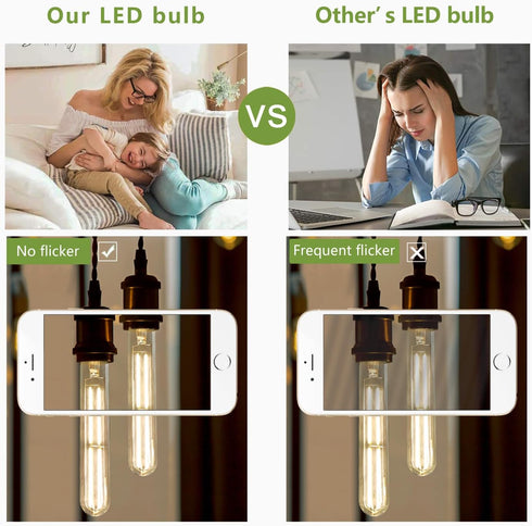 T10 LED Tubular Light Bulb Dimmable, 6W Long Tube Vintage LED Filament Bulbs 60 Watt Equivalent, Neutral White 4000K, 700LM with 85+ CRI, 7.3 Inch...