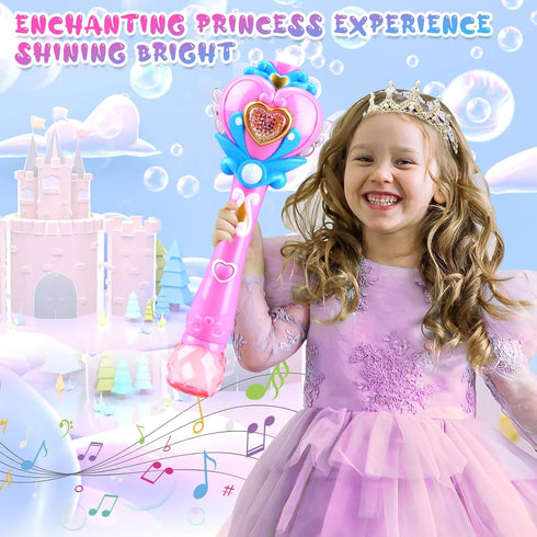 Beria Toys for Girls: Princess Toy Bubble Wand, Birthday Gifts for 3 4 5 6 7 8 Years Old Girl, Bubbles Machine Fairy Wands for Kids Light Up with ...
