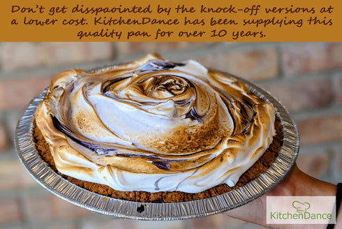 KitchenDance 10" Disposable Aluminum Foil Pie Pans - Pack of 12 | Strong & Sturdy Pie Tins for Bakers, Cooking, Kitchen, Cooks, Bakeries, Business...