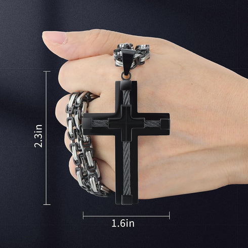 Cross Pendant Car Rearview Mirror Hanging Accessories Cross Charm for Truck Auto Mirror Necklace for Men Ornament Women Cross...