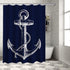 Custom Nautical Navy Blue Anchor Shower Curtain, 70x72 inch...