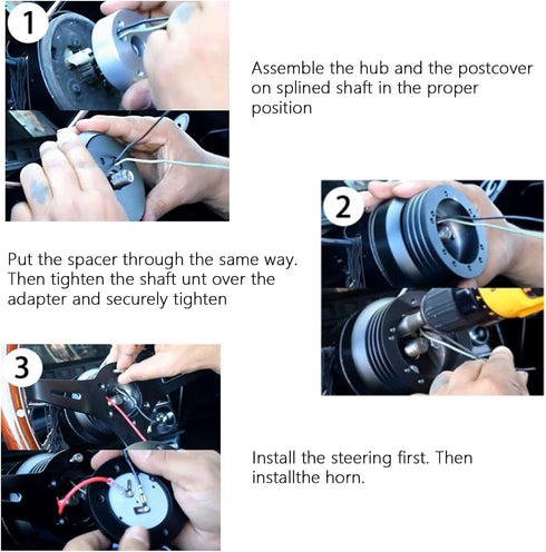 0.5" Steering Wheel Hub Adapter Conversion Spacer,6 Hole to 3 Hole Steering Wheel Adapter Boss Kit(Silver)...
