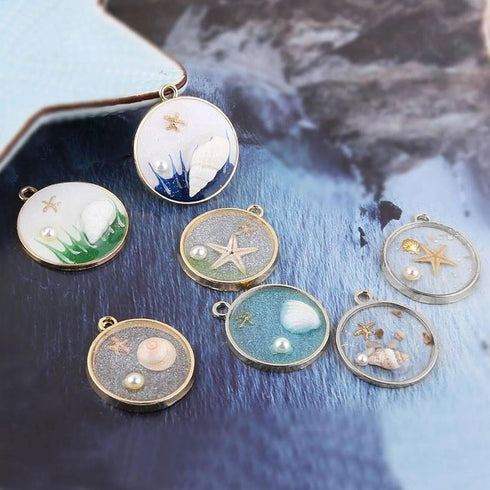 80pcs Open Bezels for Resin,Hollow Frame Pendants Open Back Frame Pendant Round Open Back Bezel Resin Casting Frame Pendant for Pressed Flower, Ea...