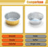Aluminum Cups with Lids, 4.2oz 50Pcs Gold Disposable Cake Pans with Lids, Creme Brulee Cups, Mini Cake Pans for Party, Wedding, Birthday...