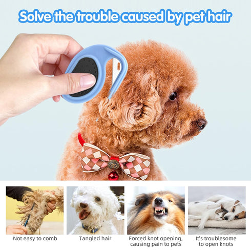 2PCS Pet Knotting Comb, 3 in 1 Knotting Comb Pet Grooming Tool, Small and Sharp, for Removing Tangled and Loosse Hair (Blue*2)...