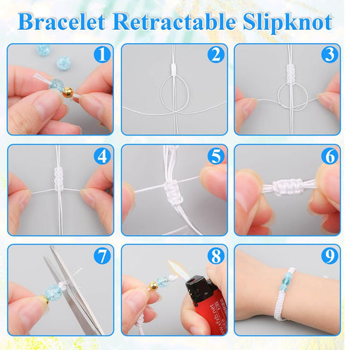Anezus White Nylon String for Bracelets, 0.8mm Nylon Thread Braided Nylon Cord Wind Chime Outdoor Twine String for Beading, Necklaces, Blinds, DIY...
