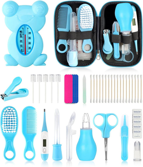 Baby Grooming and Healthcare Kit, Portable Baby Safety Care Set with Hair Brush Comb Nail Clipper Nasal Aspirator for Nursery Newborn Infant Girl ...