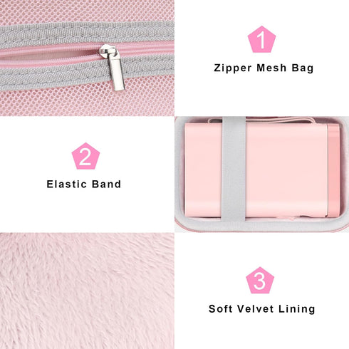 Canboc Hard Carrying Case Compatible with NELKO/TYPONOS P21 Label Maker Machine, Portable Bluetooth Label Printer Box, Zipper Mesh Bag fits Label ...