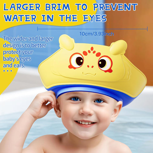 Upgrade Baby Shampoo Shower Cap, Toddler Shower Cap for 1-10 Years Old Kids, Soft Bath Bathing Hat,Adjustable Visor Hat,Protector Eye Ear,Washing ...
