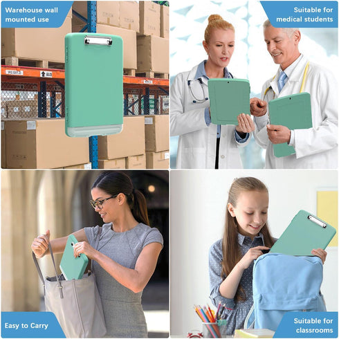 Hongri Plastic Clipboard with Storage, Folder Nursing Clipboard Side Opening, Heavy Duty Clips, Slim Clipboard Storage Box, Light Weight, Smooth W...
