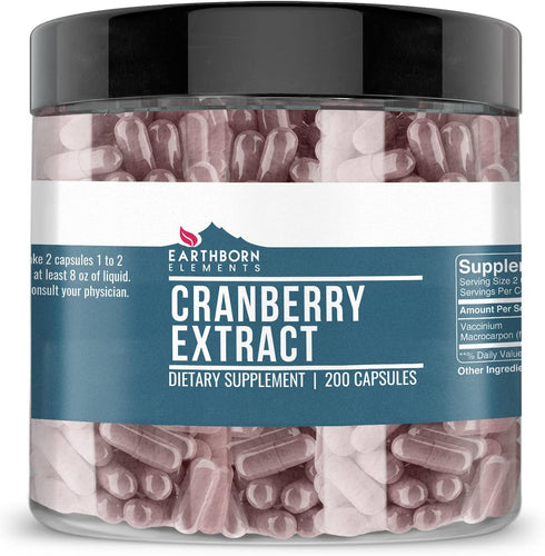 Earthborn Elements Cranberry Extract 200 Capsules, Pure & Undiluted, No Additives...