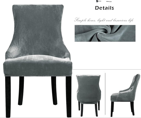 Lellen Velvet Stretch Wingback Chair Cover Slipcover - Reusable Protector Cover for Dining Room Banquet Home Decor etc Machine Washable Hand Washa...