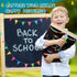First and Last Day of School Board for Kids, 15 x 11.8 Inch Double Sided First Day of School Chalkboard Back to School Board Sign with 5 Markers, ...