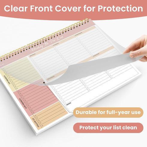 Weekly To Do List Notepad with 52 Undated Sheets?8.5"×11"?- Undated Weekly Planner Notepad for Office Desk Accessories and Supplies - Sunshine Pet...