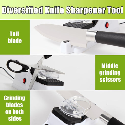 Electric Knife Sharpener,Gusneck Professional Knife Sharpener Tool for Home,(USB) Double Sided Knife Sharpener,5 Seconds for Quick Sharpening & Po...