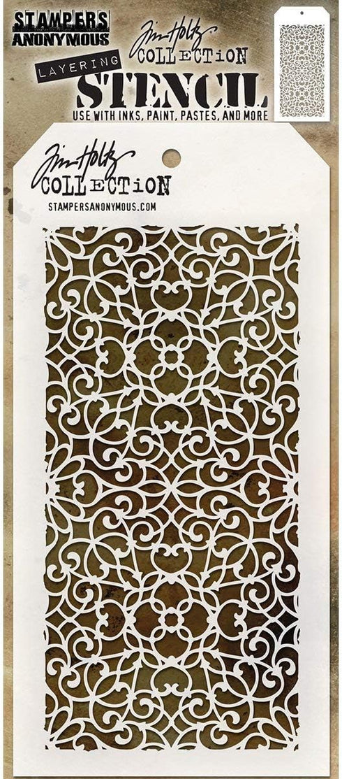 Stampers Anonymous Tim Holtz Ornate Stencil, Transparent, 28.3 x 11.4 x 0.1 cm...