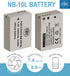 BM Premium (2 Pack NB-10L Battery for Canon PowerShot G1 X, G3-X, G15, G16, SX40 HS, SX50 HS, SX60 HS Digital Camera...