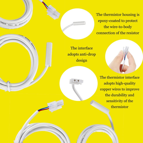 Refrigerator thermistor PTS36-0 Compatible with Dometic Refrigerator Models Such as Dometic RM2652/RM1350/RM2351/RM2354/RM2454(2 Pack)...