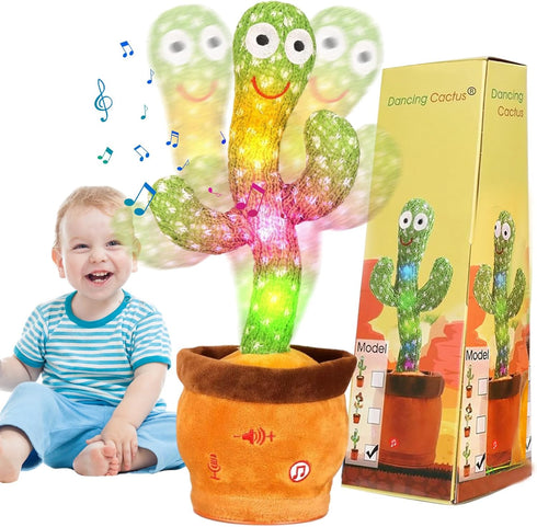 Dancing Cactus, Talking Cactus Toy, Dancing Cactus Mimicking Toy, Repeating and Recording What You Say, Cactus Baby Toy with LED, Repeat, Dance, R...