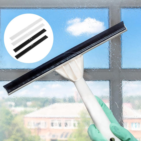 4Pcs Replacement Squeegee Rubber, 10.23'' Window Cleaning Scrubber Wiper Replacement Rubber for Glass, Shower Doors Universal Flexible Squeegee Bl...
