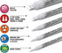 Kassa 5-Pack White Chalk Markers | Includes 1mm, 3mm, 6mm, 10mm & 15mm Tips | Works on Chalkboards, Windows & Glass | Erasable, Dust-Free & Washab...