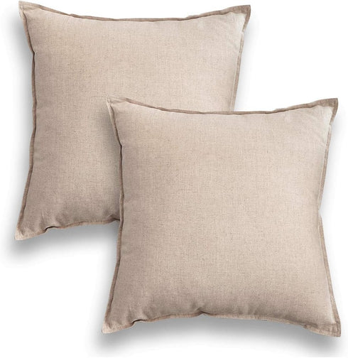 Jeanerlor Set of 2 Decorative Cotton Linen Couch 26"x26" Throw Pillow Case for Sofa Durable Classy, Comfortable Cushion Cover for Party/Wedding(65...