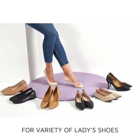Womens TRULY No Show Socks for Flats Heels Non Slip Cotton Ultra Low Cut Liner Socks(3-Black+Grey+Nude,5-7.5)...