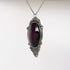 Purple Cabochon in Antiqued Silver Finish Pewter Frame Pendant Necklace...