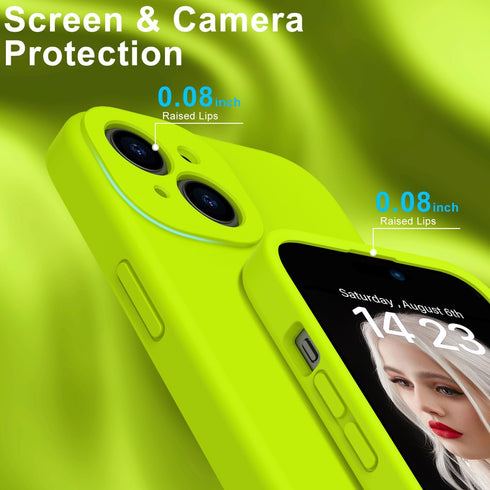 DEENAKIN Designed for iPhone 15 Case with Screen Protector - Enhanced Camera Protection - Smooth Baby Skin-Like Feel Silicone Cover - Slim Fit Pro...