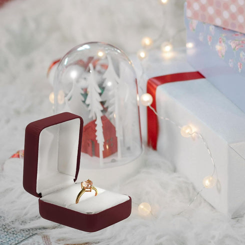 Leather Ring Box for Proposal, Engagement ring box | Premium jewelry holder ring Display case, wedding ring box, Anniversary, Valentine's Day, Rin...