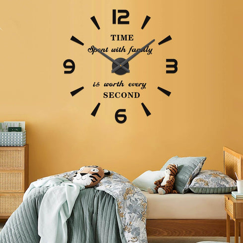 VANGOLD Wall Clock Oversized Wall Clocks for Living Room Decor, Decorative Wall Clocks Battery Operated (Black Home Decoration)...