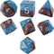 Gate Keeper Games and Dice: Halfsies Dice: Earth Elemental - 7pc Set, Cerulean Blue & Brown, Pearlescent Swirl, 7 Resin Dice for Role Playing Game...