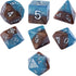 Gate Keeper Games and Dice: Halfsies Dice: Earth Elemental - 7pc Set, Cerulean Blue & Brown, Pearlescent Swirl, 7 Resin Dice for Role Playing Game...