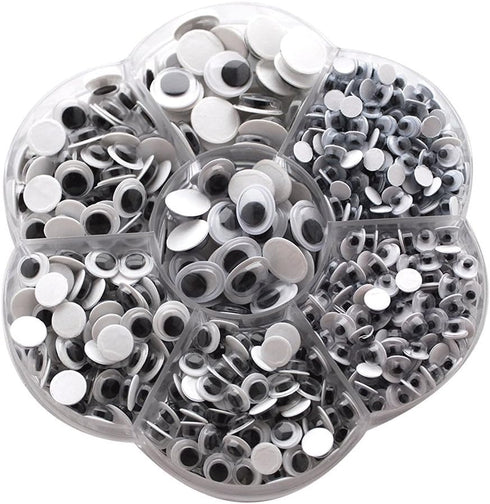 Googly Wiggle Eyes with Self Adhesive 700 Pieces Assorted Sizes 4 to 12mm DIY Scrapbooking Crafts Accessories...
