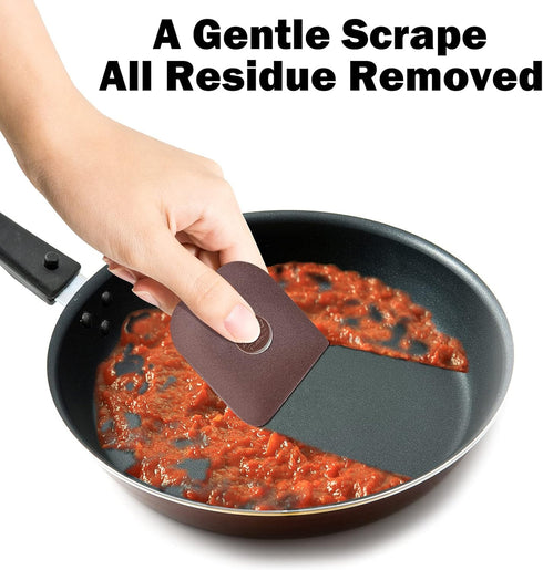 Pan Scraper, 5 Pcs Pot Scraper Plastic, Pot Scraper Non Scratch for Cast Iron, Pot and Pan Cleaning, Sturdy Scraper Kitchen Tool...
