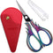 Embroidery Scissors Knitting Scissor Small Crafting Shears with Leather Case Little Scissors Cover for Sewing Threading Needlework DIY Tool 4.2in ...