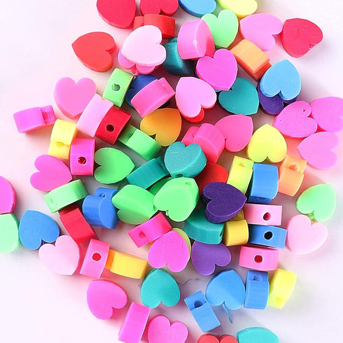 50pcs Mixed Polymer Clay Spacer Beads,10mm Colorful Polymer Clay Spacer Beads,for DIY Jewelry Bracelet, Earring, Necklace,Craft Making Supplies (L...