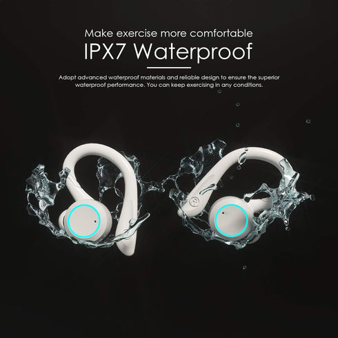 APEKX True Wireless Earphones with Charging Case IPX 7 Waterproof Over Ear Bluetooth Headphones Built-in Mic Deep Bass Headset for Sport Running -...