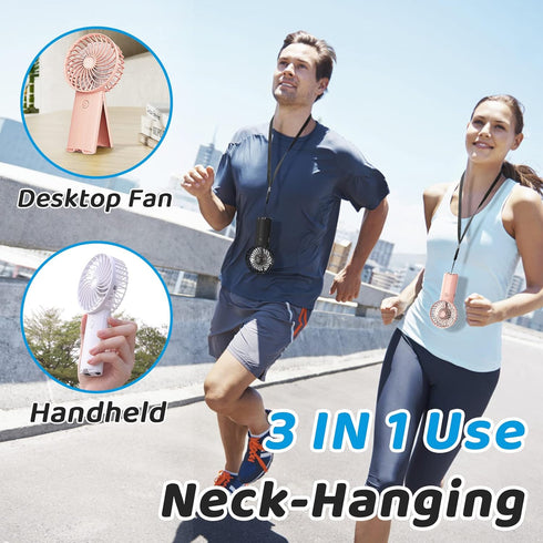 Portable Hand Held Fan-Handheld Personal Fan Rechargeable with 4 Speeds,Super Quiet,16 Hours of Use-Perfect for Airplane Beach Travel,Office,Gifts...